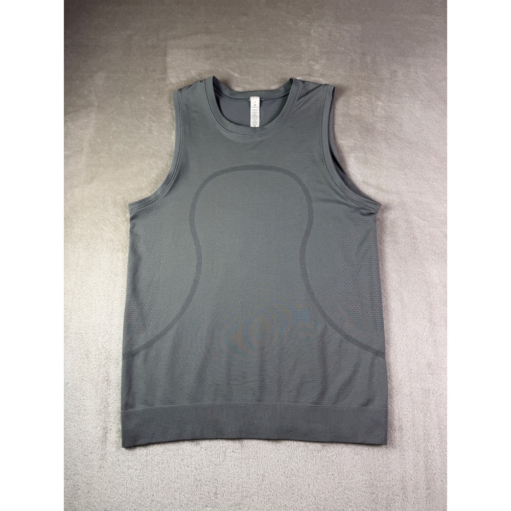 Lululemon Swiftly Breathe Muscle Tank Top Grey Size 4 Seamless Athletic Running - Picture 2 of 8